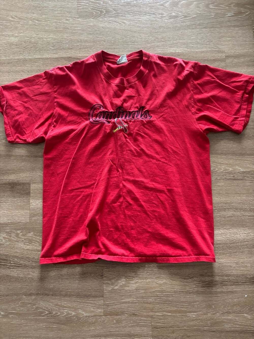 Vintage Lee Sport St. Louis Cardinals Embroidered Logo Red T-Shirt